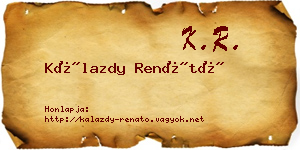 Kálazdy Renátó névjegykártya